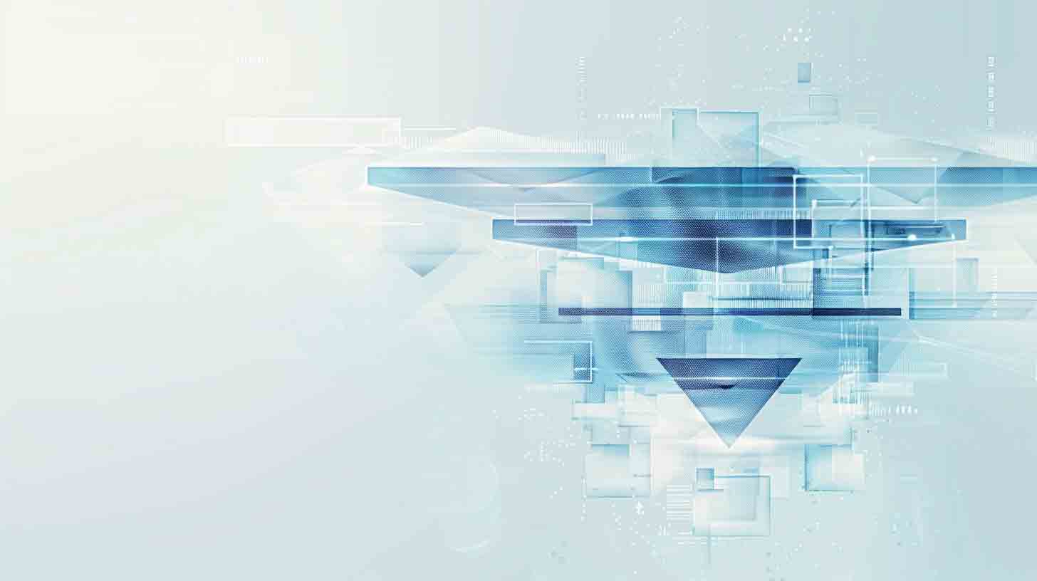 Abstract digital marketing funnel representing growth and strategy frameworks