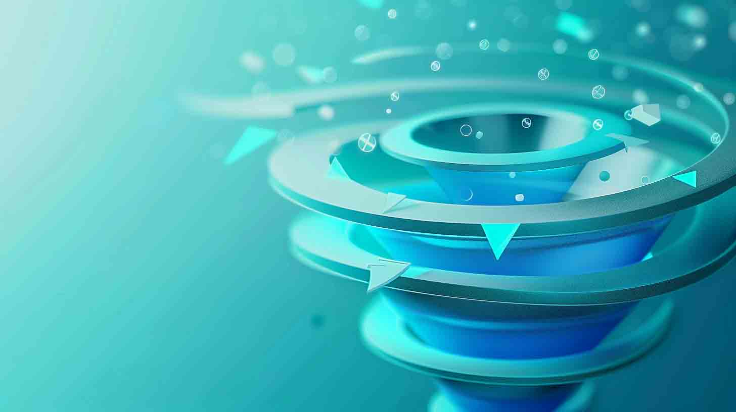 Growth marketing strategy funnel illustrating experiments, data flow, and scalable business growth