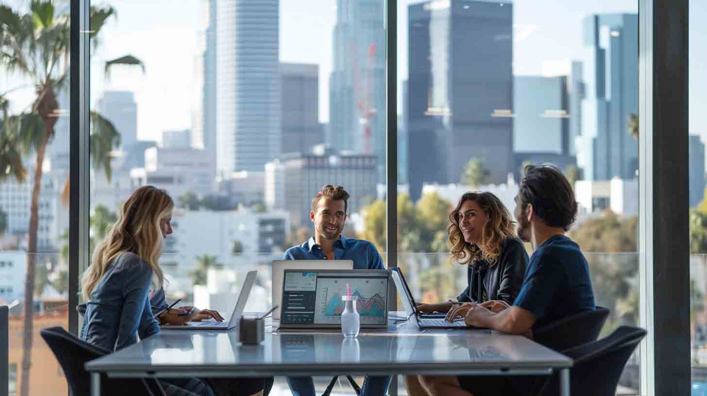 Los Angeles digital marketing agency team collaborating on SEO and growth strategy